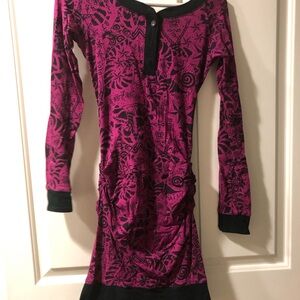 Vintage Betsey Johnson fuchsia and black bustle dress